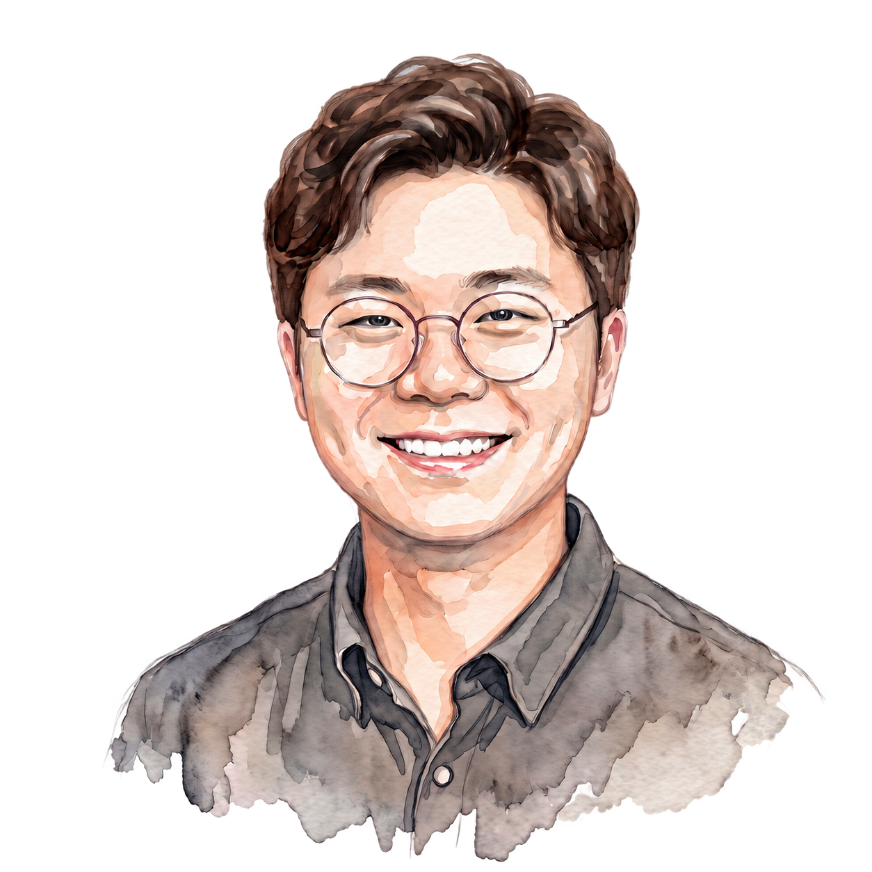 Watercolour portrait of Wonyong Park